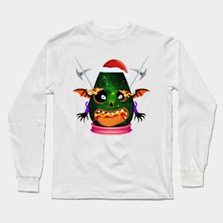 Spooky Halloween Pumpkin Head Long Sleeve T-Shirt